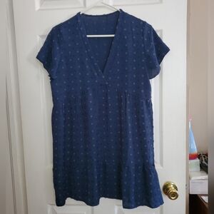 Navy Blue V-Neck Dress
